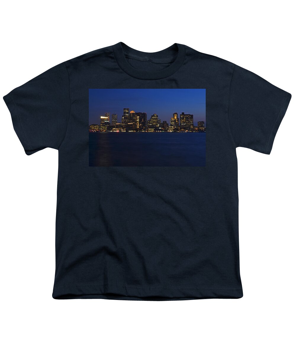 Boston Youth T-Shirt featuring the photograph Boston Skyline from East Boston by Toby McGuire