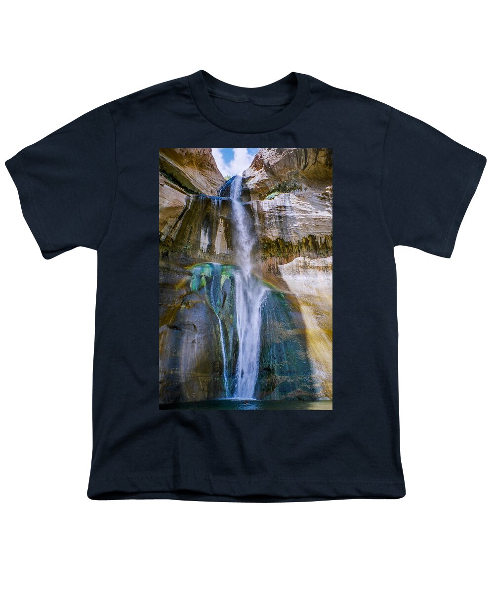 Calf Creek Falls Youth T-Shirt featuring the photograph Calf Creek Falls by Stacy Abbott