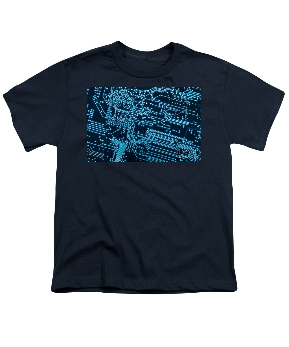 Abstract Youth T-Shirt featuring the photograph Circuit Board by Carlos Caetano