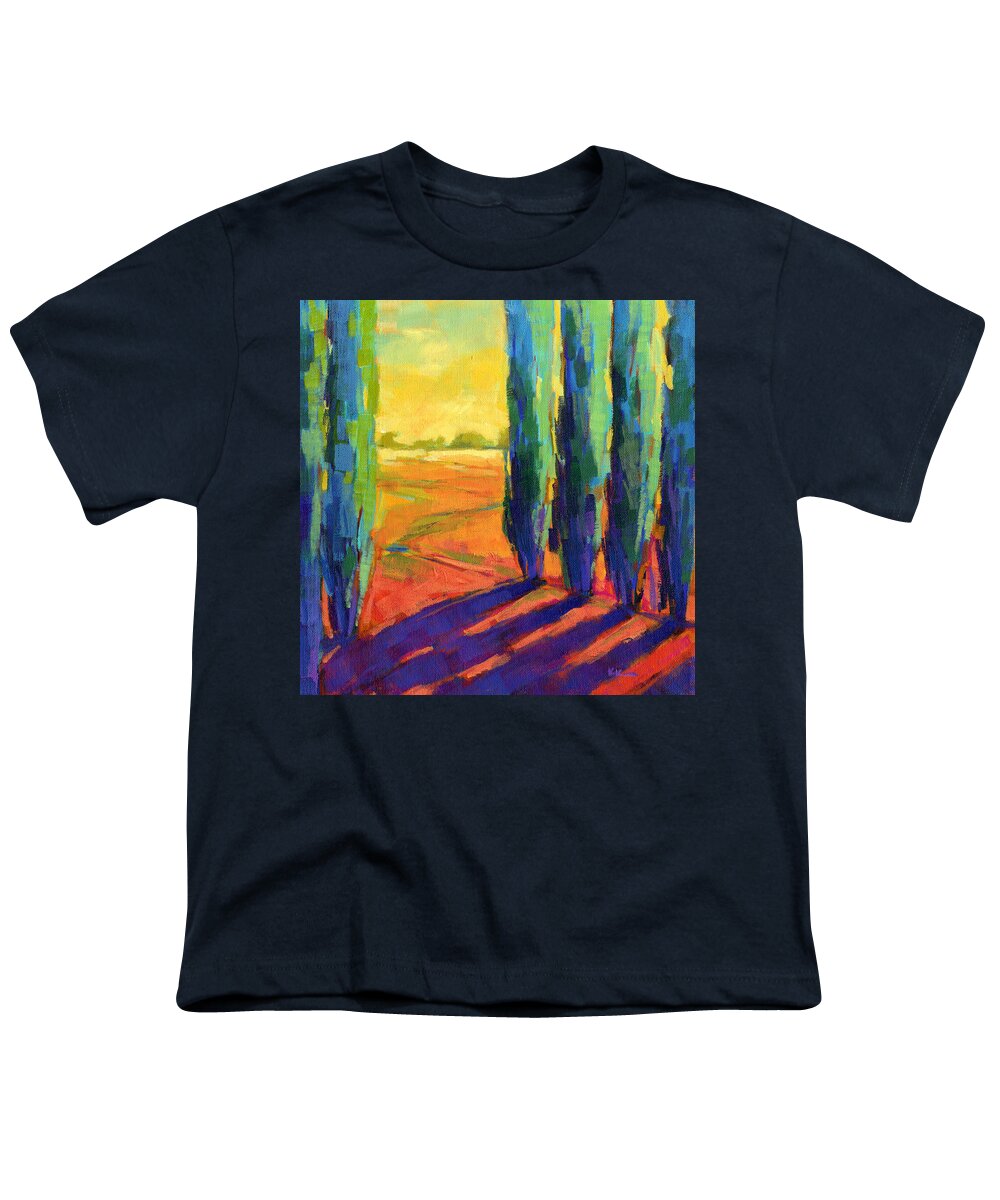 Landscape Youth T-Shirt featuring the painting Colors of Summer 3 by Konnie Kim