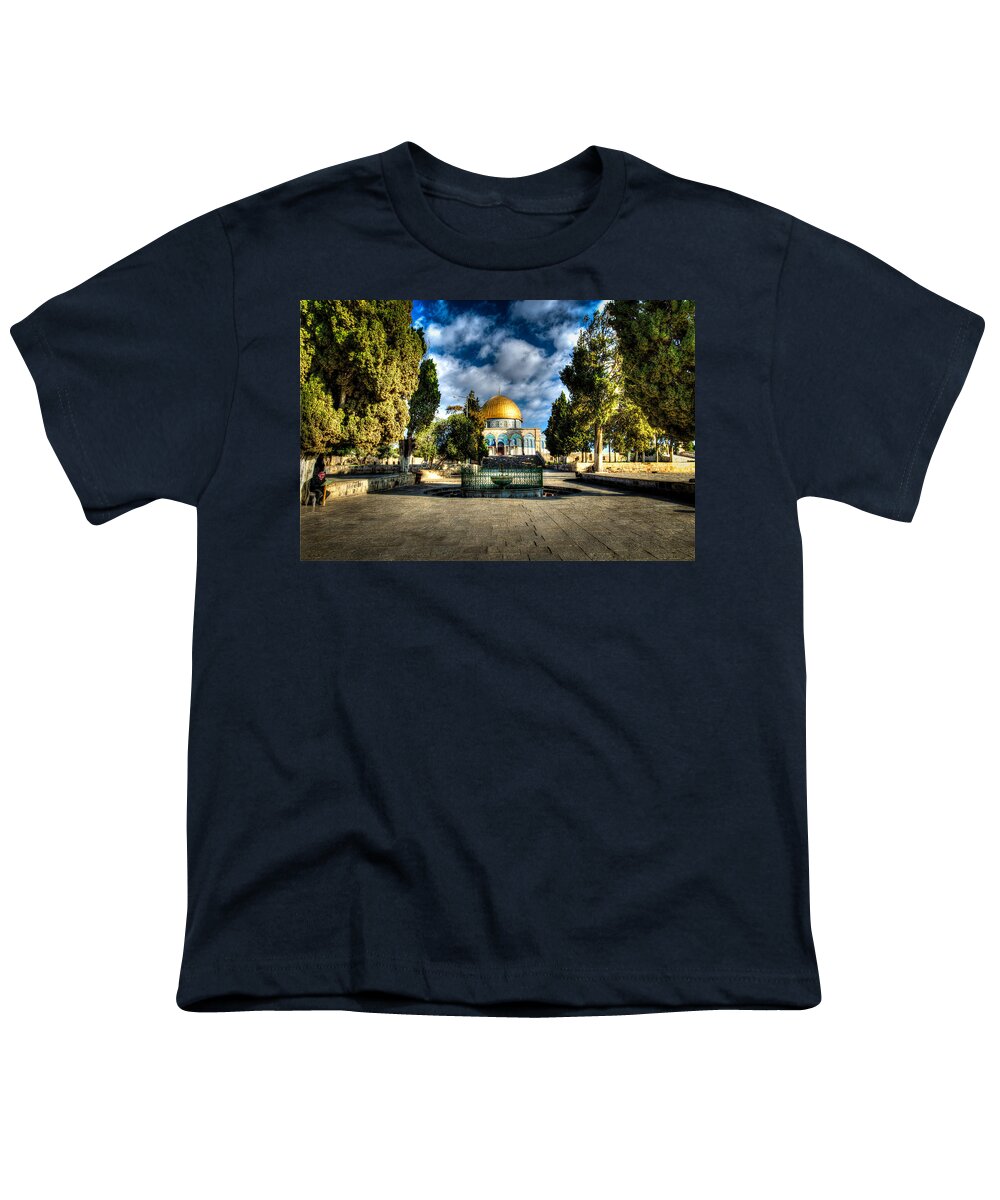 Dome Of The Rock Youth T-Shirt featuring the photograph Dome of the Rock HDR by David Morefield