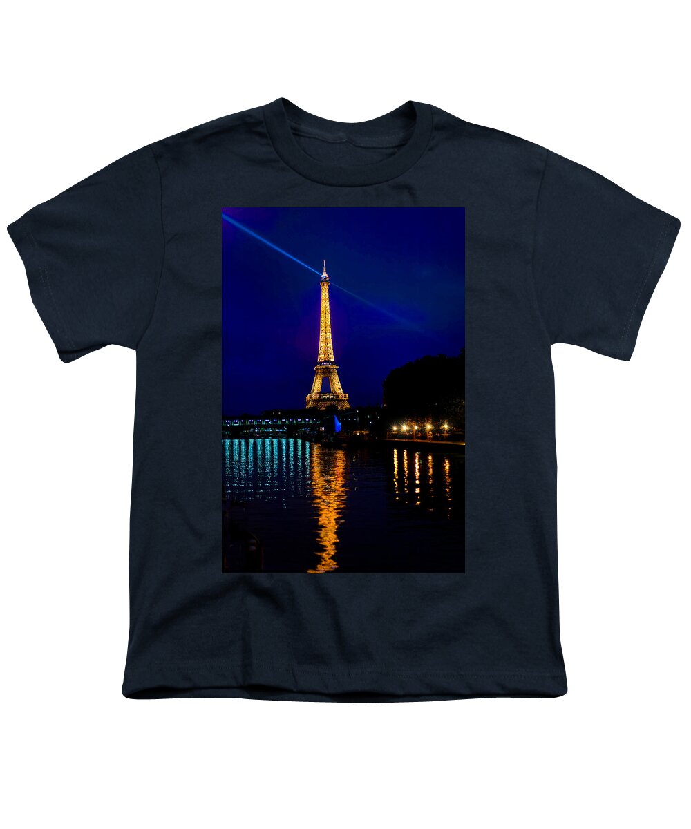 Crystal Youth T-Shirt featuring the photograph Eiffel Tower on the Seine by Mitchell R Grosky