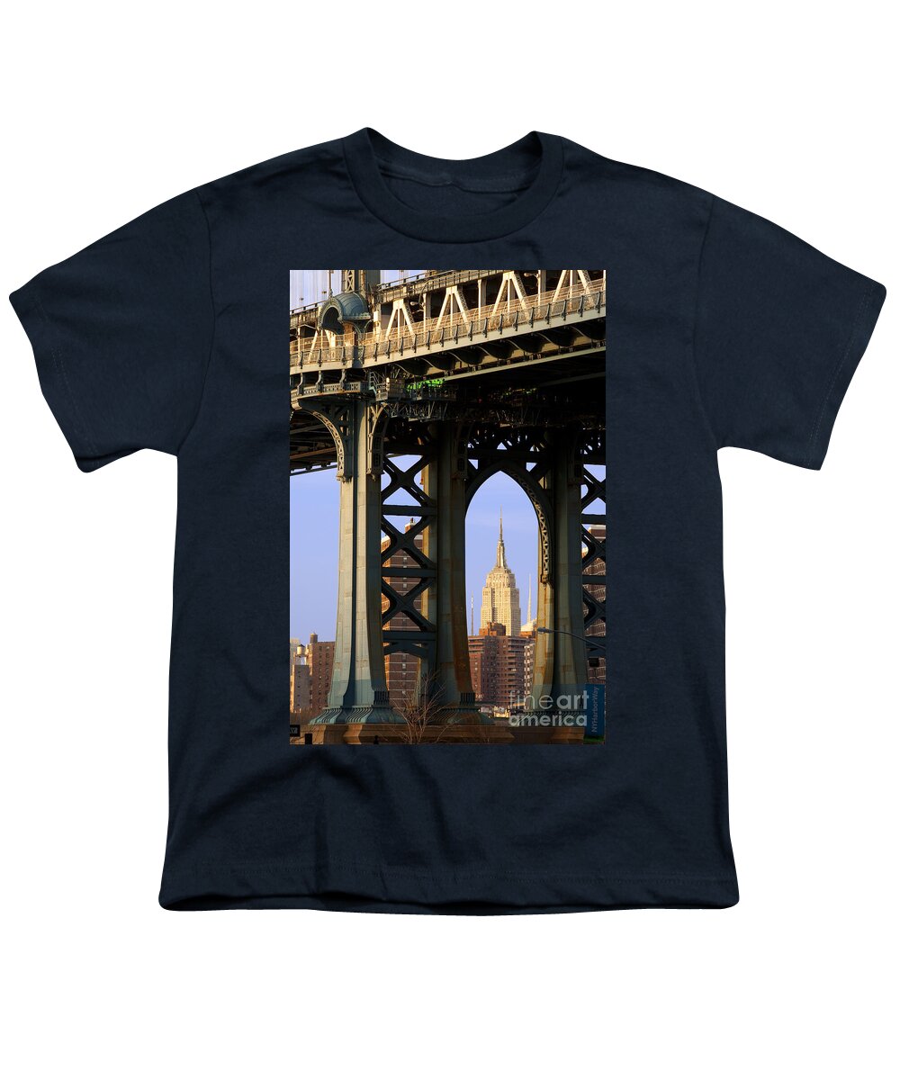 New York Youth T-Shirt featuring the photograph Empire State Building by Brian Jannsen