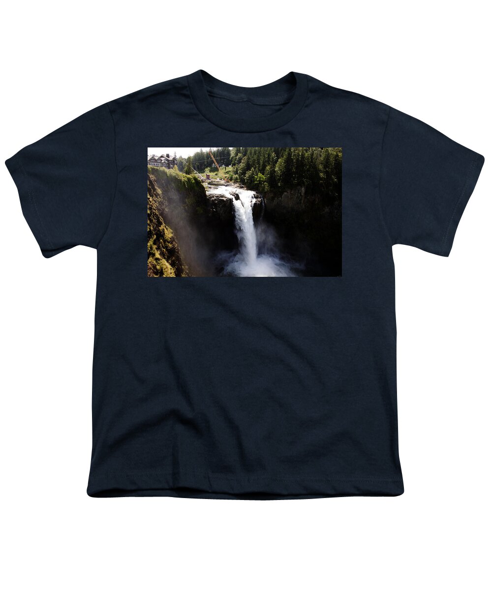 Washington Youth T-Shirt featuring the photograph Falls Under Construction by Edward Hawkins II