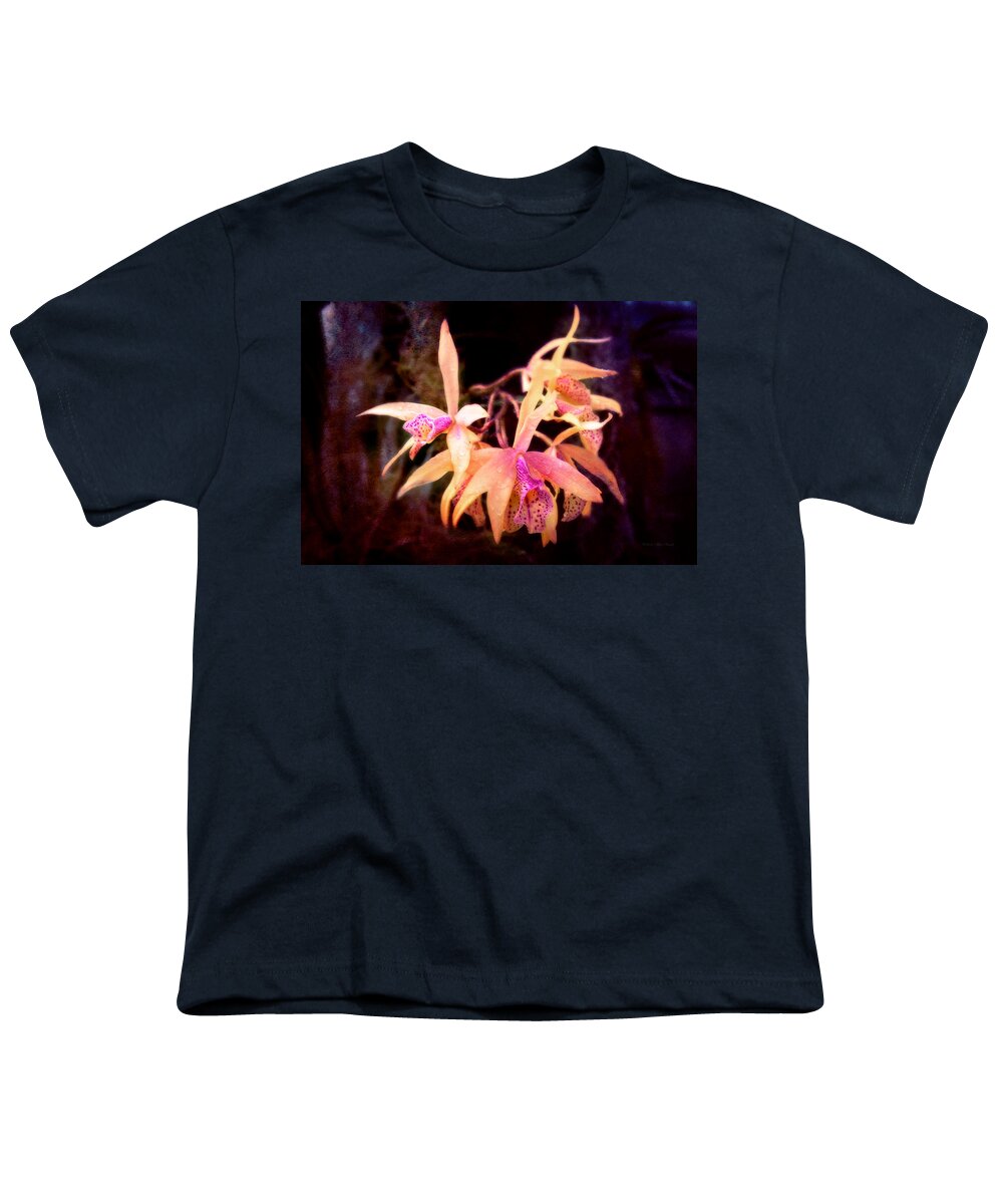 Orange Flower Youth T-Shirt featuring the photograph Flower - Orchid - Laelia - Midnight Passion by Mike Savad