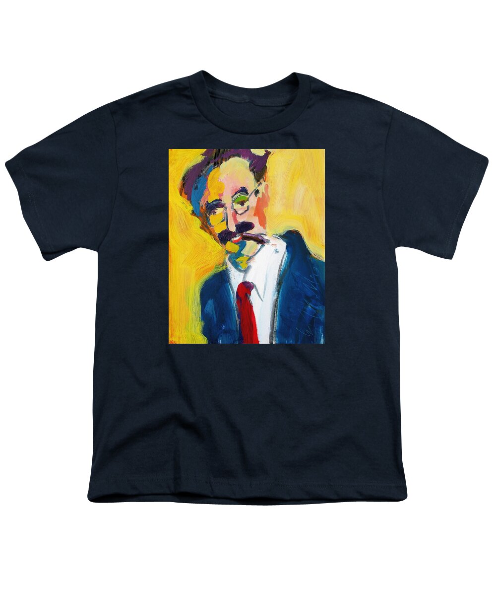 Groucho Youth T-Shirt featuring the painting Groucho by Les Leffingwell