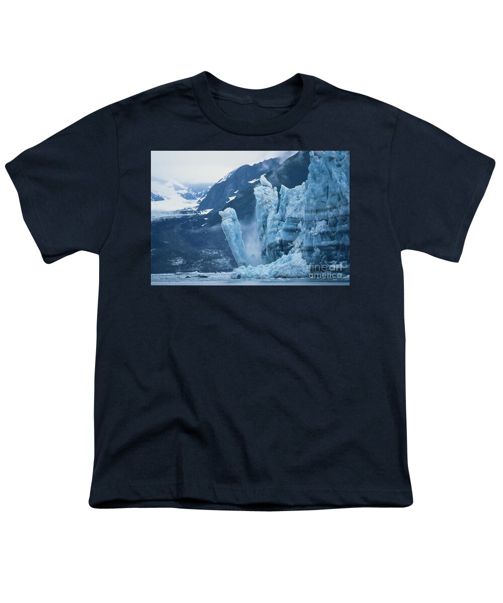Glacier Youth T-Shirt featuring the photograph Hubbard Glacier, Calving by Mark Newman