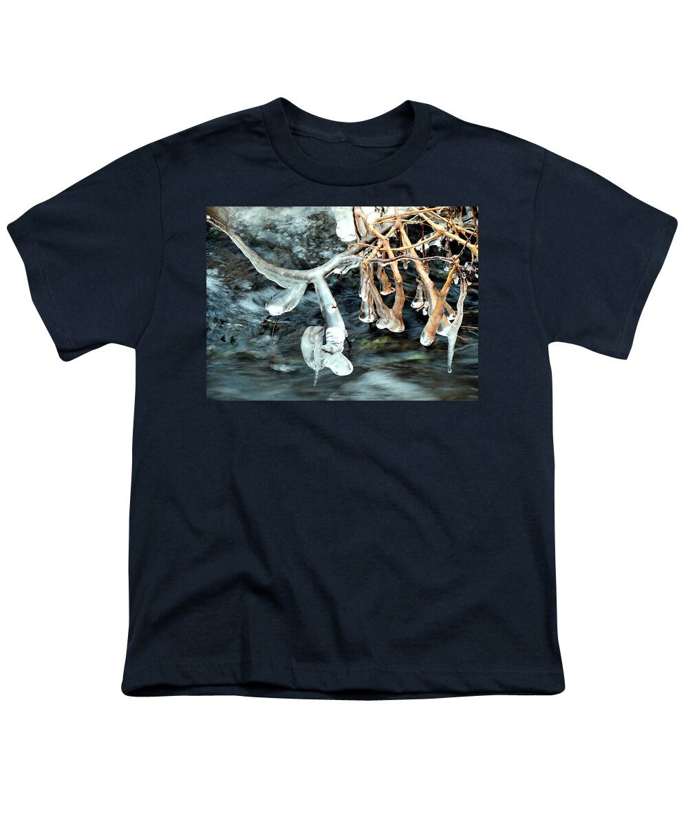 Ice Coated Branches Youth T-Shirt featuring the photograph Ice Coated Branches by Janice Drew