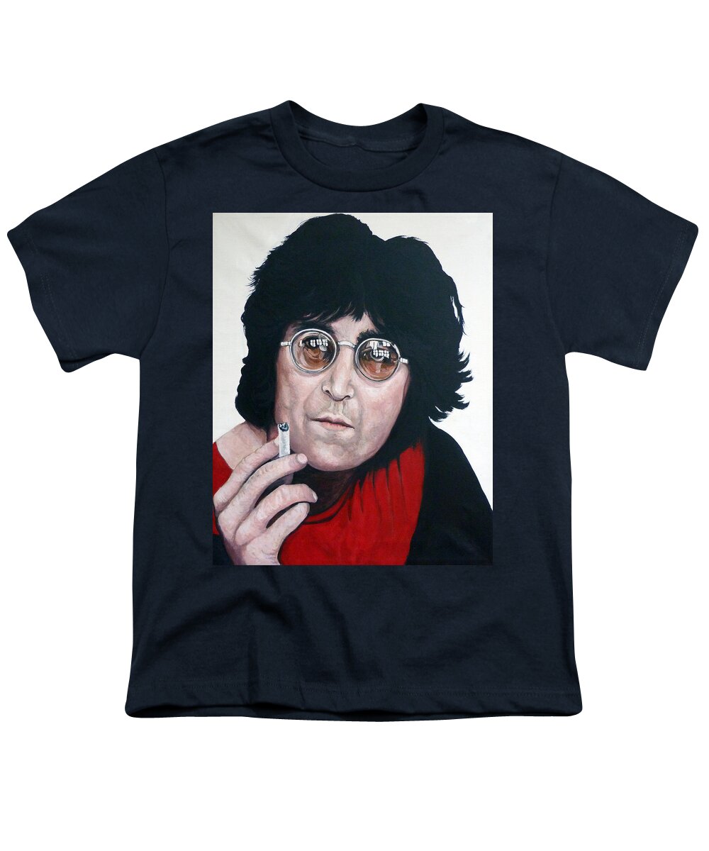 John Lennon Youth T-Shirt featuring the painting John Lennon by Tom Roderick