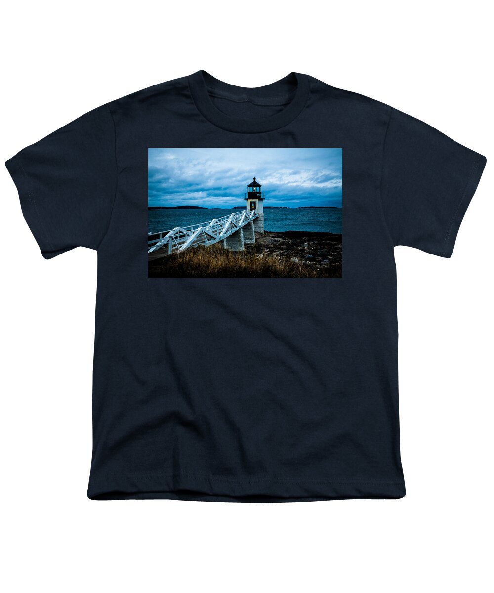 Lighthouse Youth T-Shirt featuring the photograph Marshall Point Light at Dusk 2 by David Smith