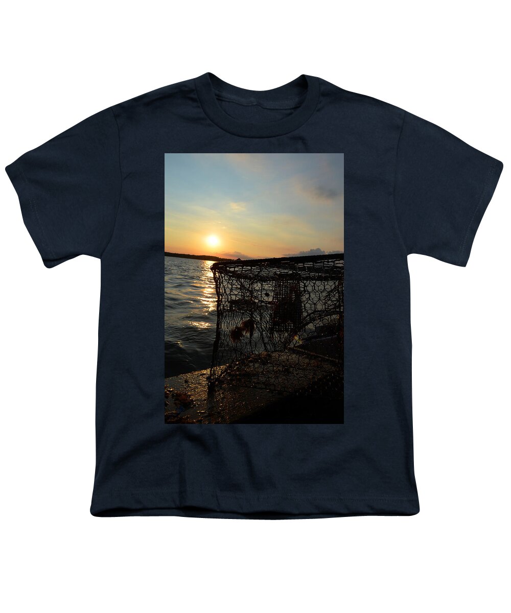 Maryland Youth T-Shirt featuring the photograph Maryland Crabber's Horizon by La Dolce Vita