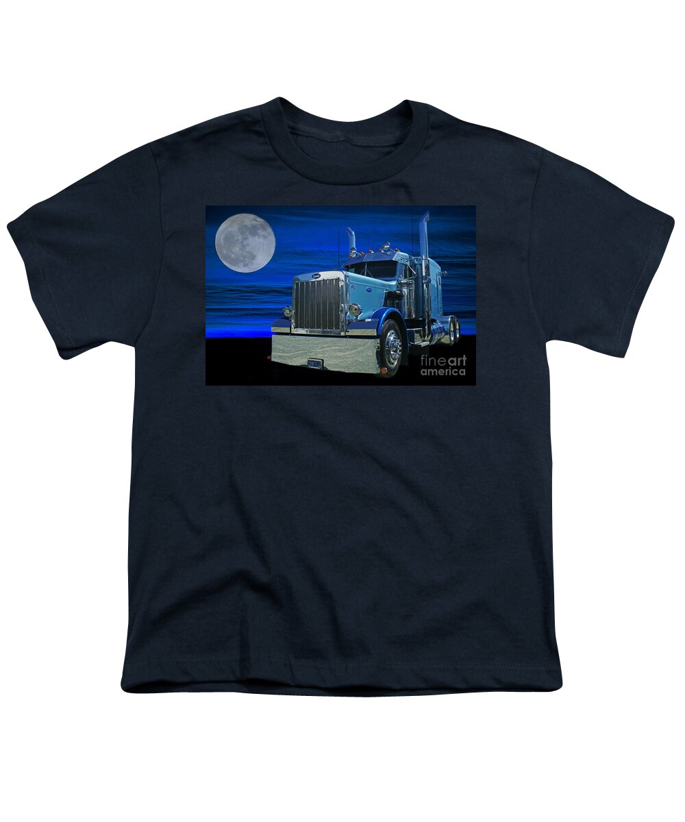 Peterbilt Youth T-Shirt featuring the photograph Midnight Peterbilt by Randy Harris
