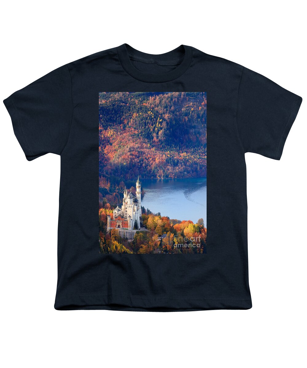 Germany Youth T-Shirt featuring the photograph Neuschwanstein Castle in Autumn Colours by Henk Meijer Photography