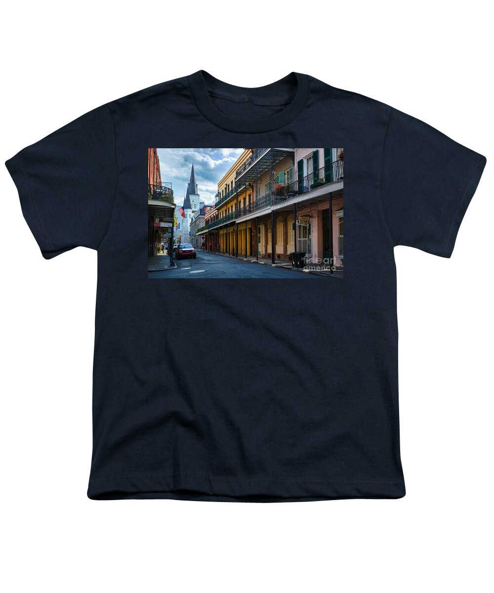 America Youth T-Shirt featuring the photograph New Orleans Street by Inge Johnsson
