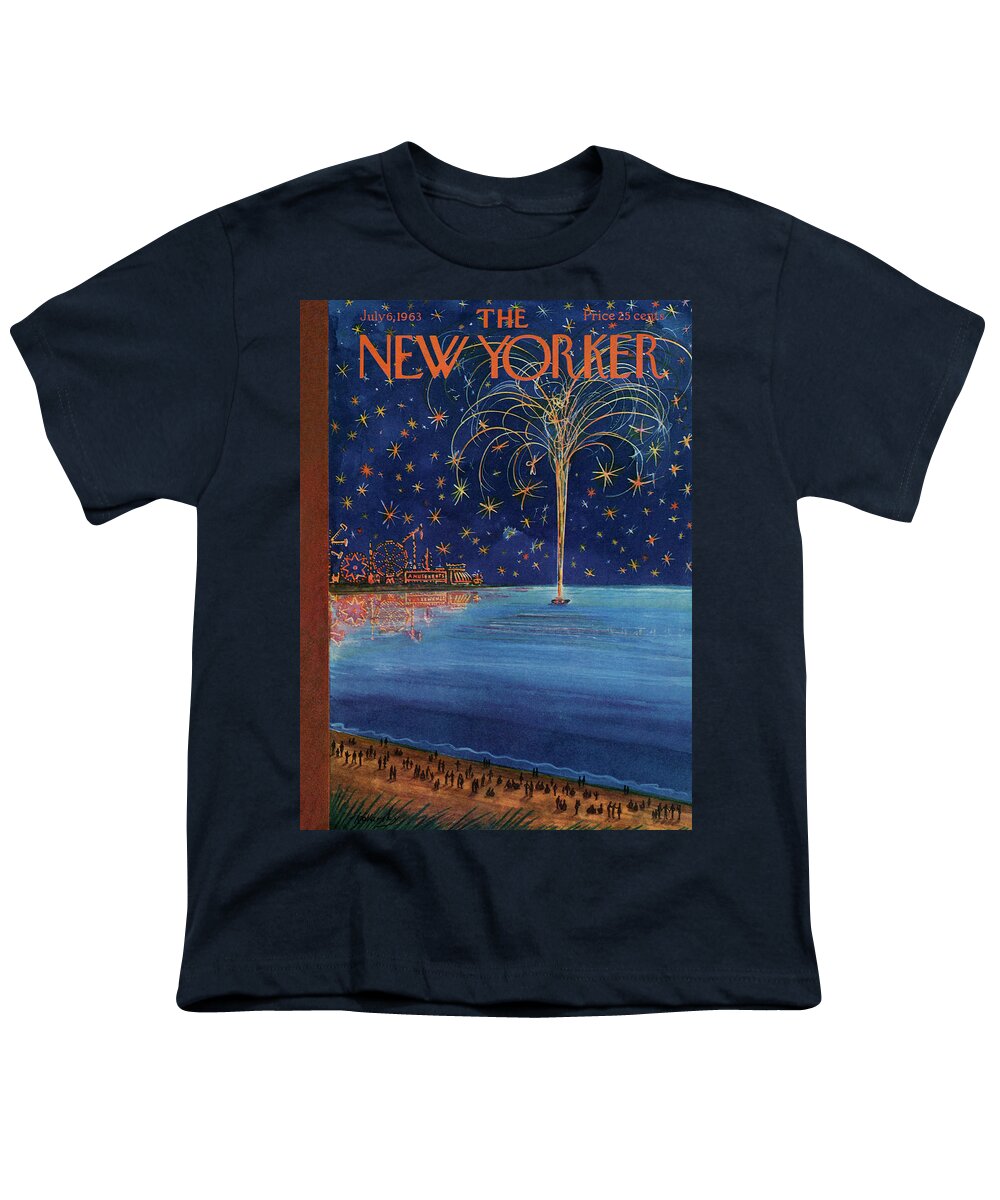 July Fourth Youth T-Shirt featuring the painting New Yorker July 6th, 1963 by Anatol Kovarsky