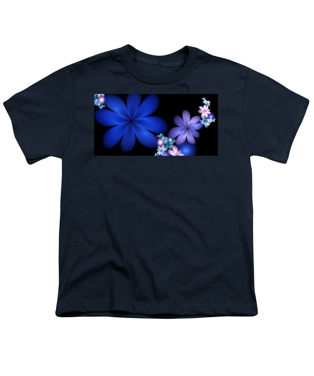 Fractal Youth T-Shirt featuring the digital art Noctilucent Fantasy Flowers by Gabiw Art