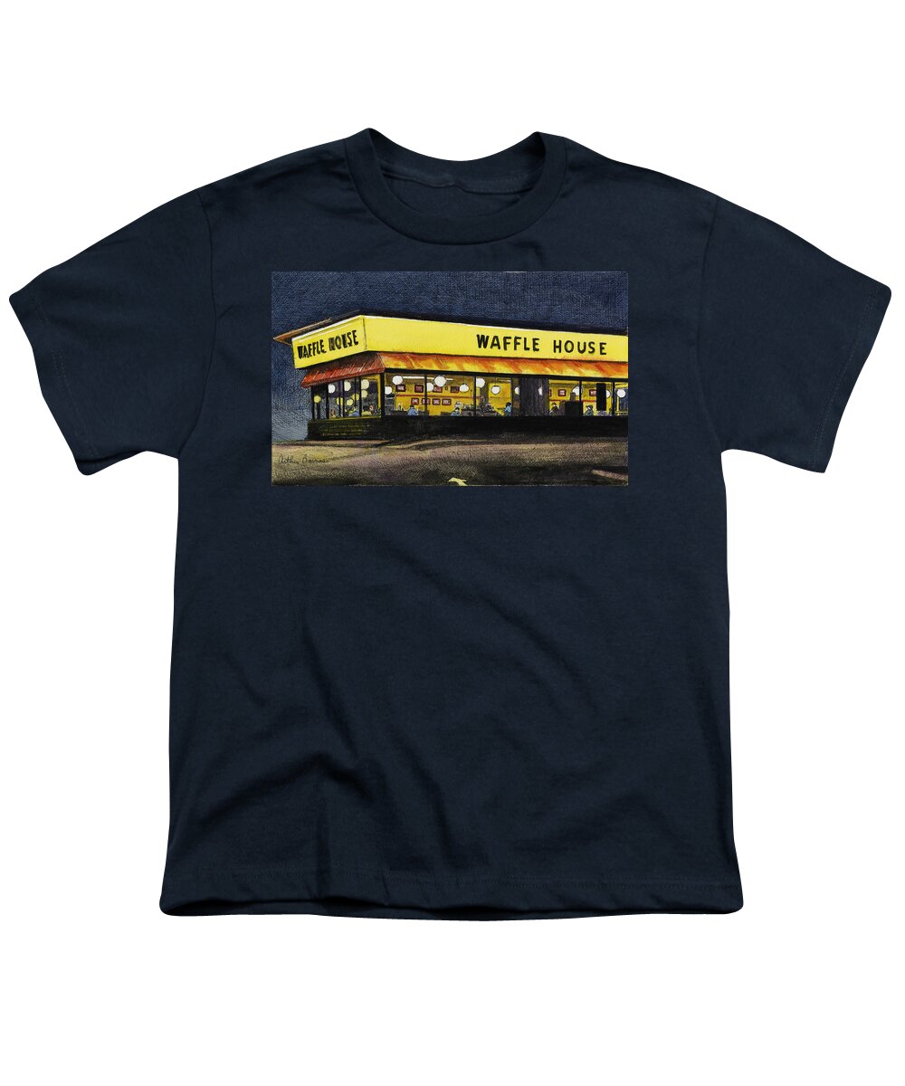 Nocturnes Youth T-Shirt featuring the painting Off the Interstate by Arthur Barnes