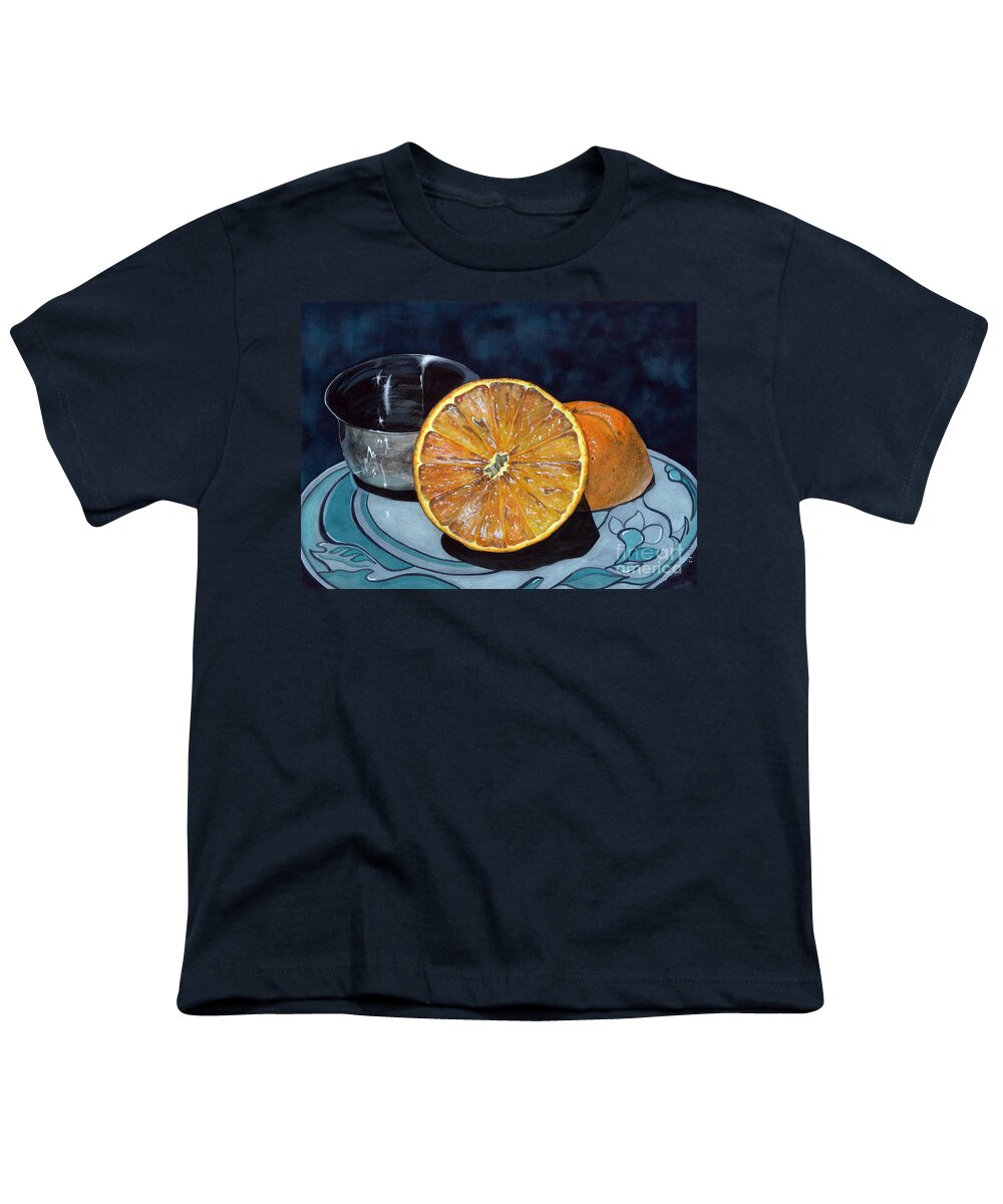 Fruit Youth T-Shirt featuring the painting Orange and Silver by Barbara Jewell