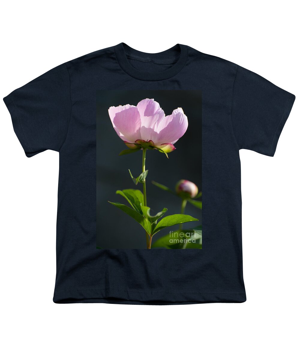 Poeny Youth T-Shirt featuring the photograph Pink Peony by Bianca Nadeau