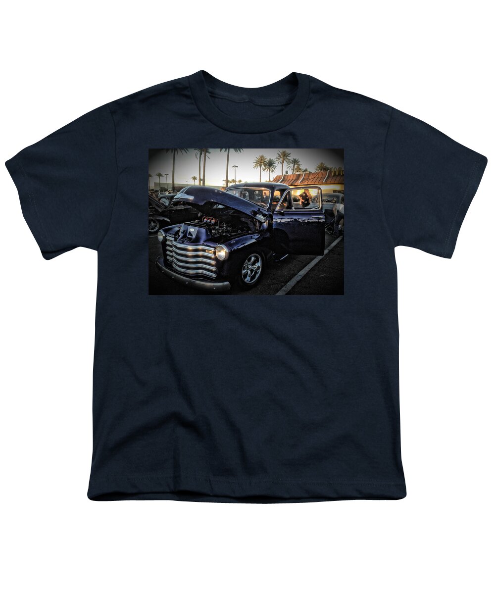 Photograph Youth T-Shirt featuring the photograph Purple Chevy by Richard Gehlbach