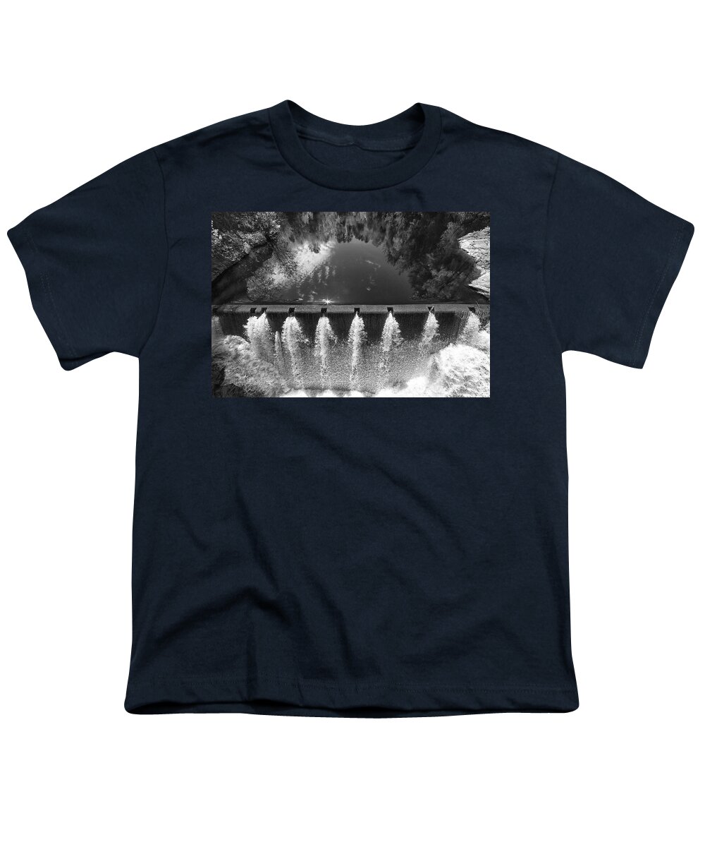Falls Youth T-Shirt featuring the photograph River Dam by Eunice Gibb