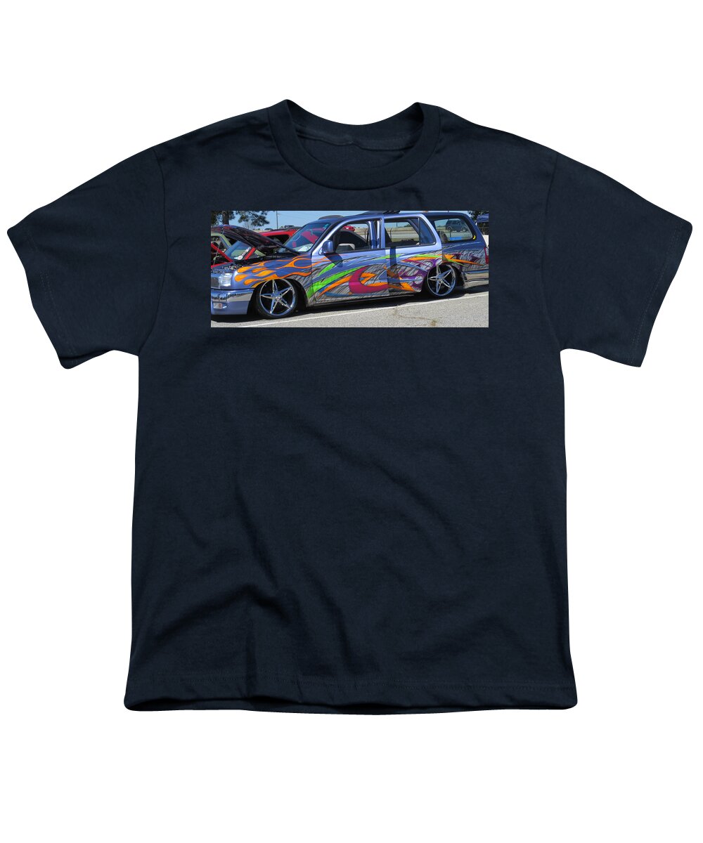 Lowrider Youth T-Shirt featuring the photograph Rolling Art Lowrider by Aaron Martens