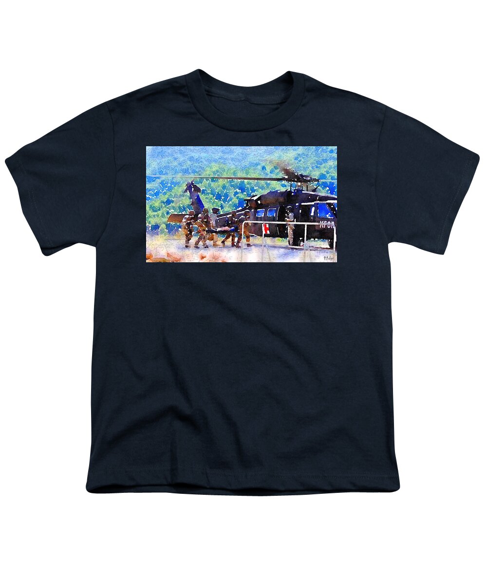Medical Evacuation Youth T-Shirt featuring the painting Salvation by HELGE Art Gallery