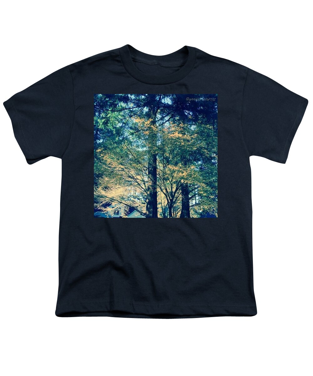 Vine Youth T-Shirt featuring the photograph Sunlight Through Vine Maples by Anna Porter