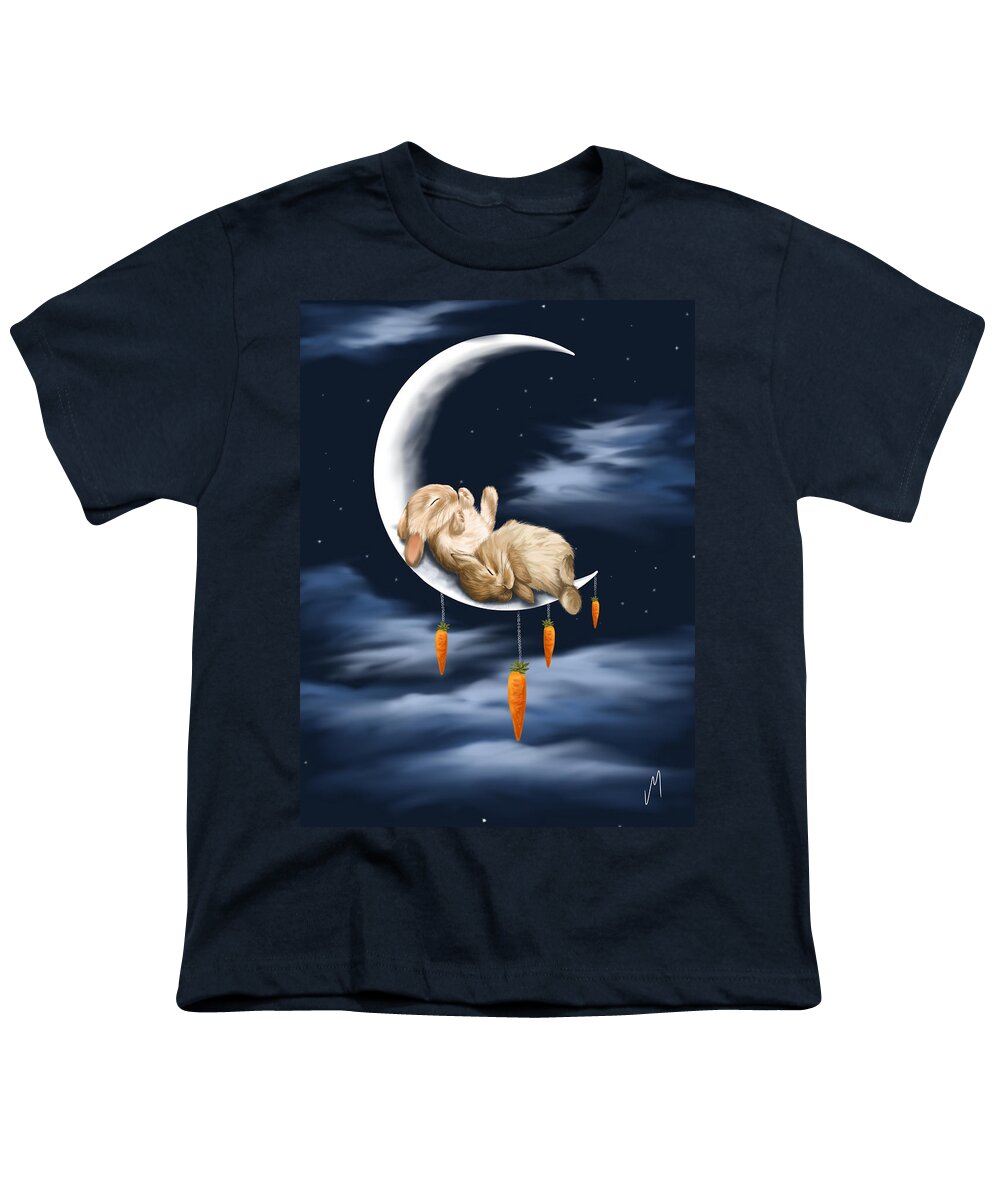 Bunnies Youth T-Shirt featuring the painting Sweet dreams by Veronica Minozzi