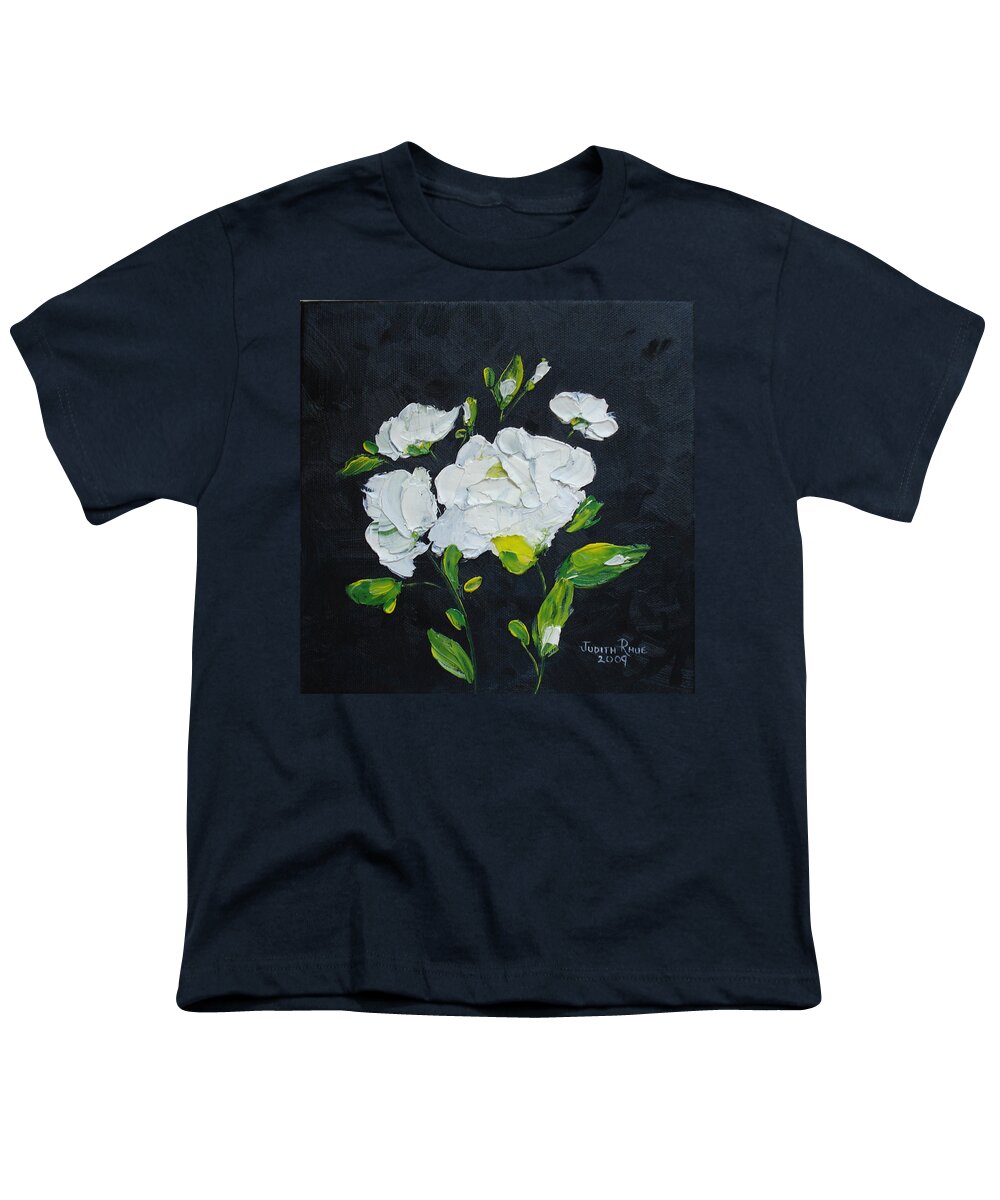 Flowers Youth T-Shirt featuring the painting White Wonder by Judith Rhue