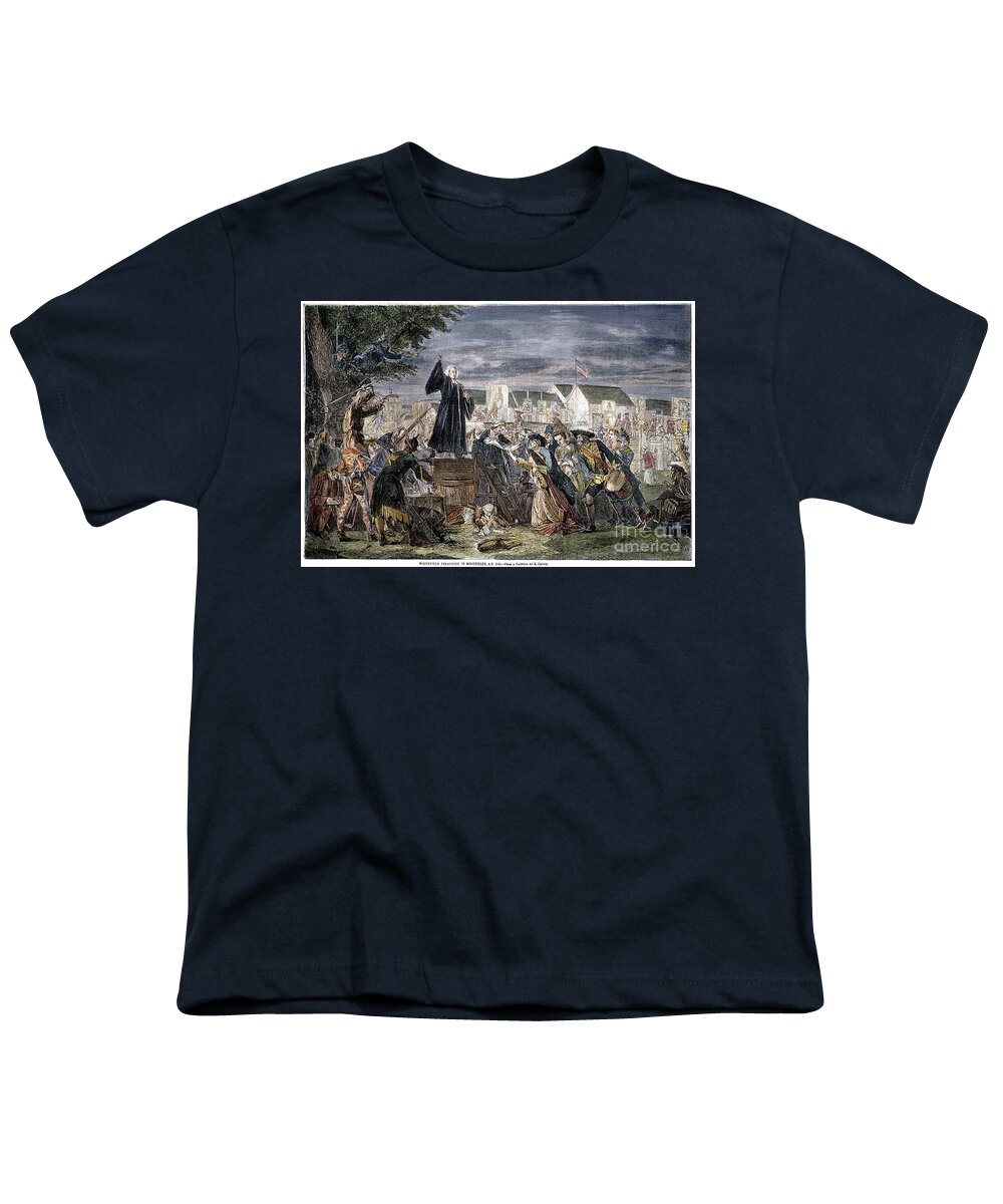 1742 Youth T-Shirt featuring the drawing George Whitefield #10 by Granger