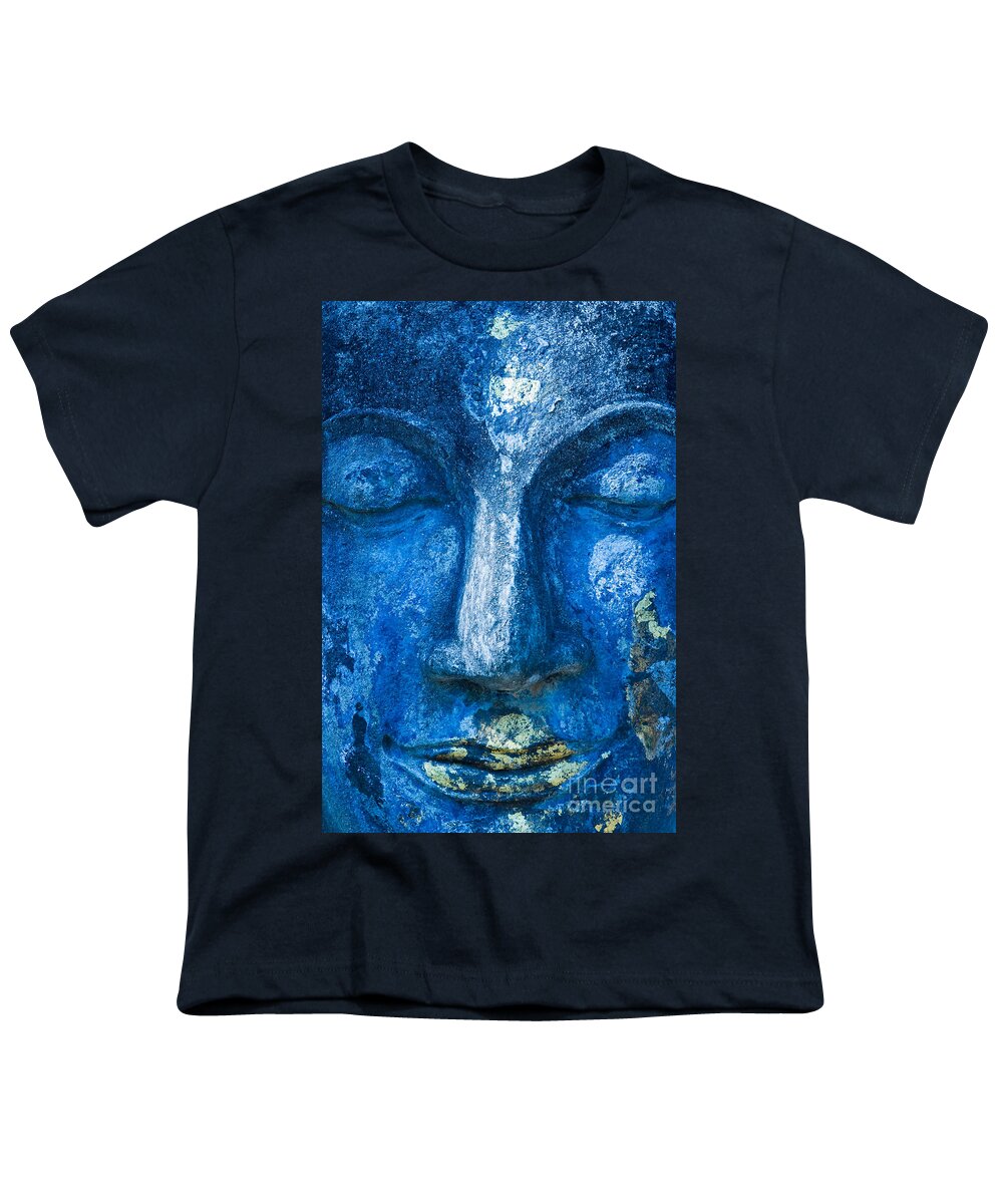 Buddha Youth T-Shirt featuring the photograph Blue Buddha by Luciano Mortula