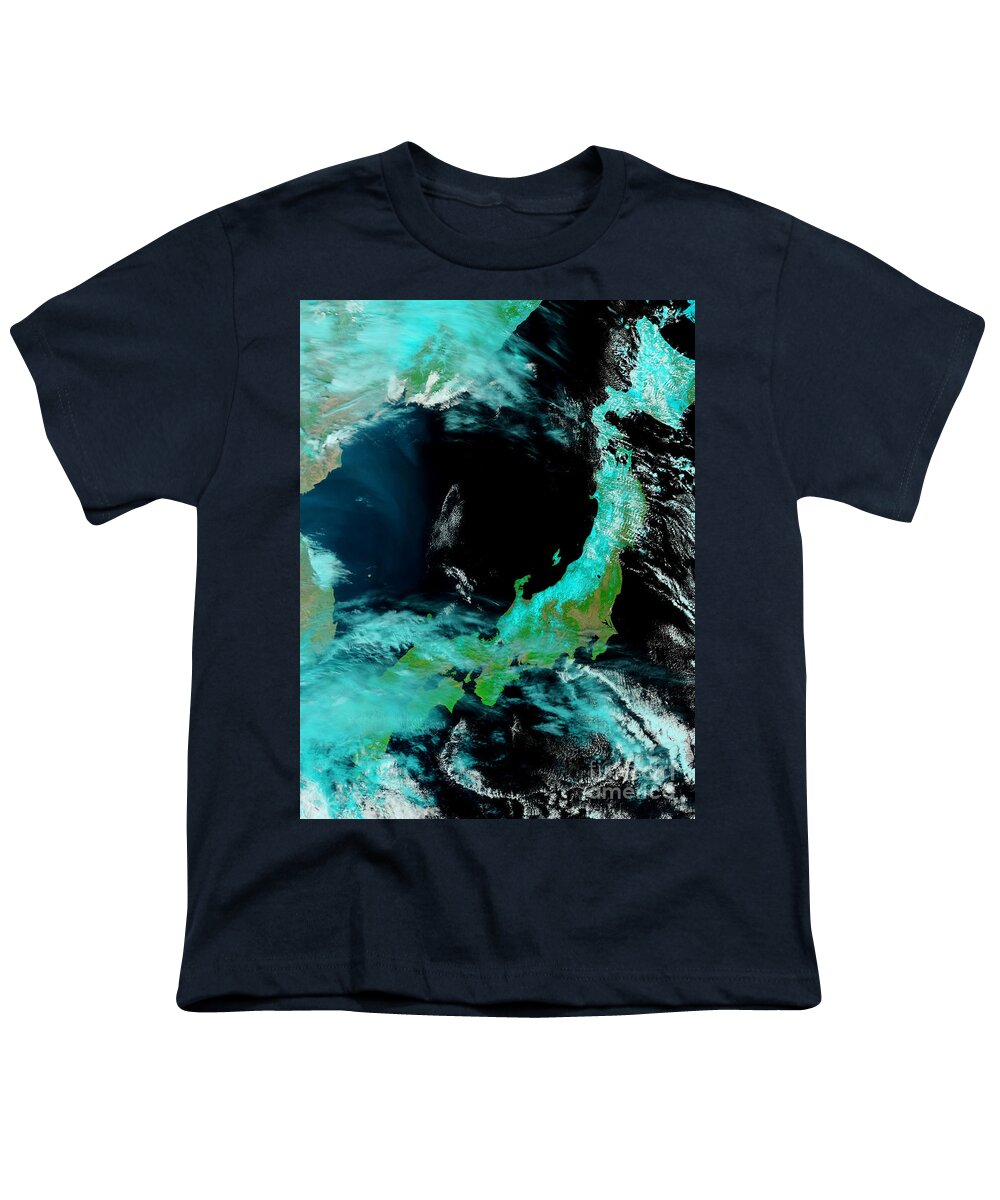 Japan Youth T-Shirt featuring the photograph Northeastern Japan After Tsunami by National Aeronautics and Space Administration