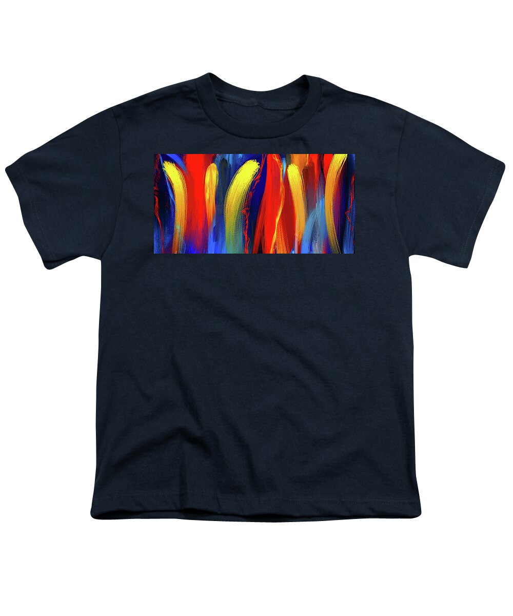 Bold Abstract Art Youth T-Shirt featuring the painting Be Bold - Primary Colors Abstract Art by Lourry Legarde