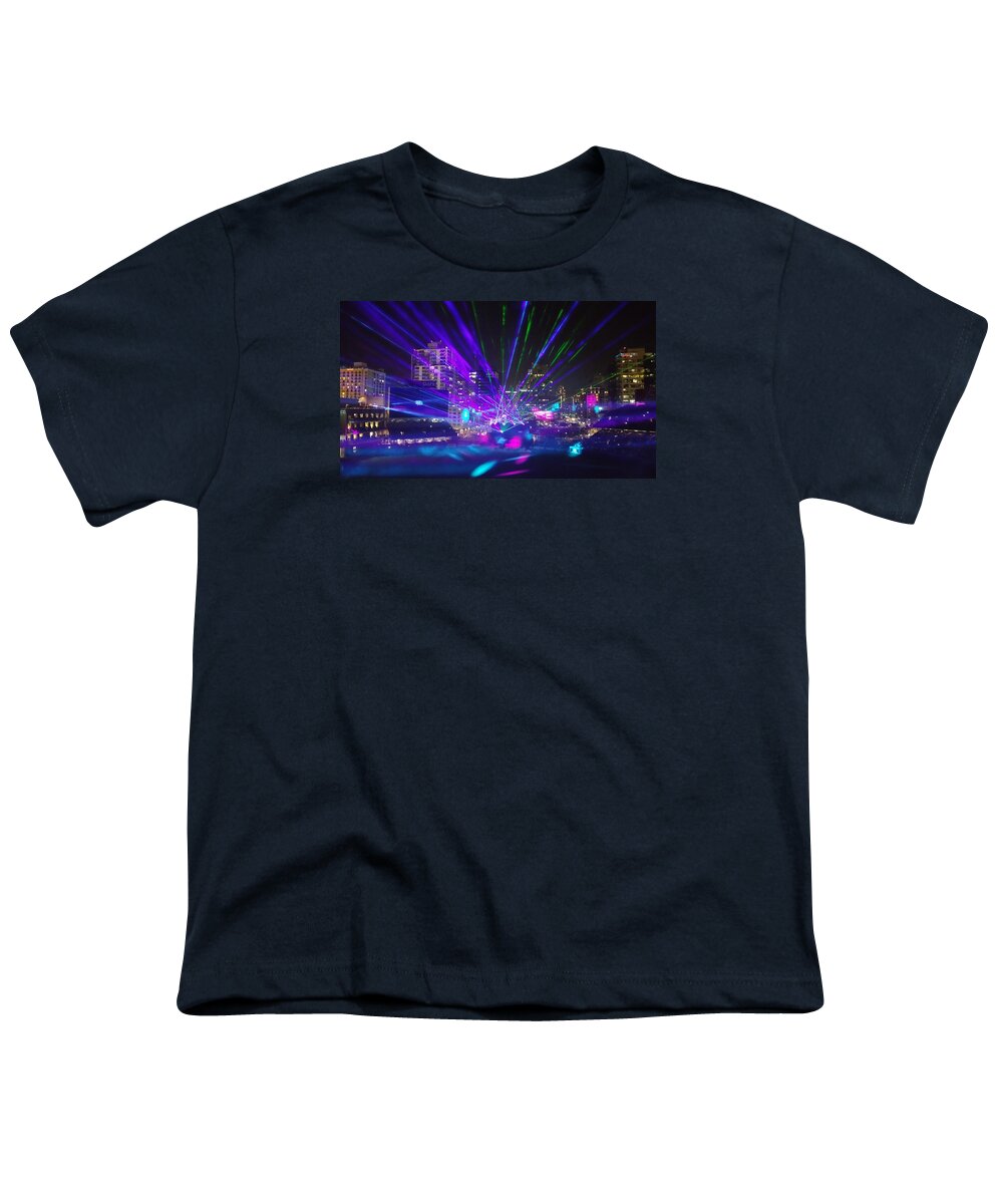 San Diego Padres Laser Show Youth T-Shirt by Paula De Minico - Pixels