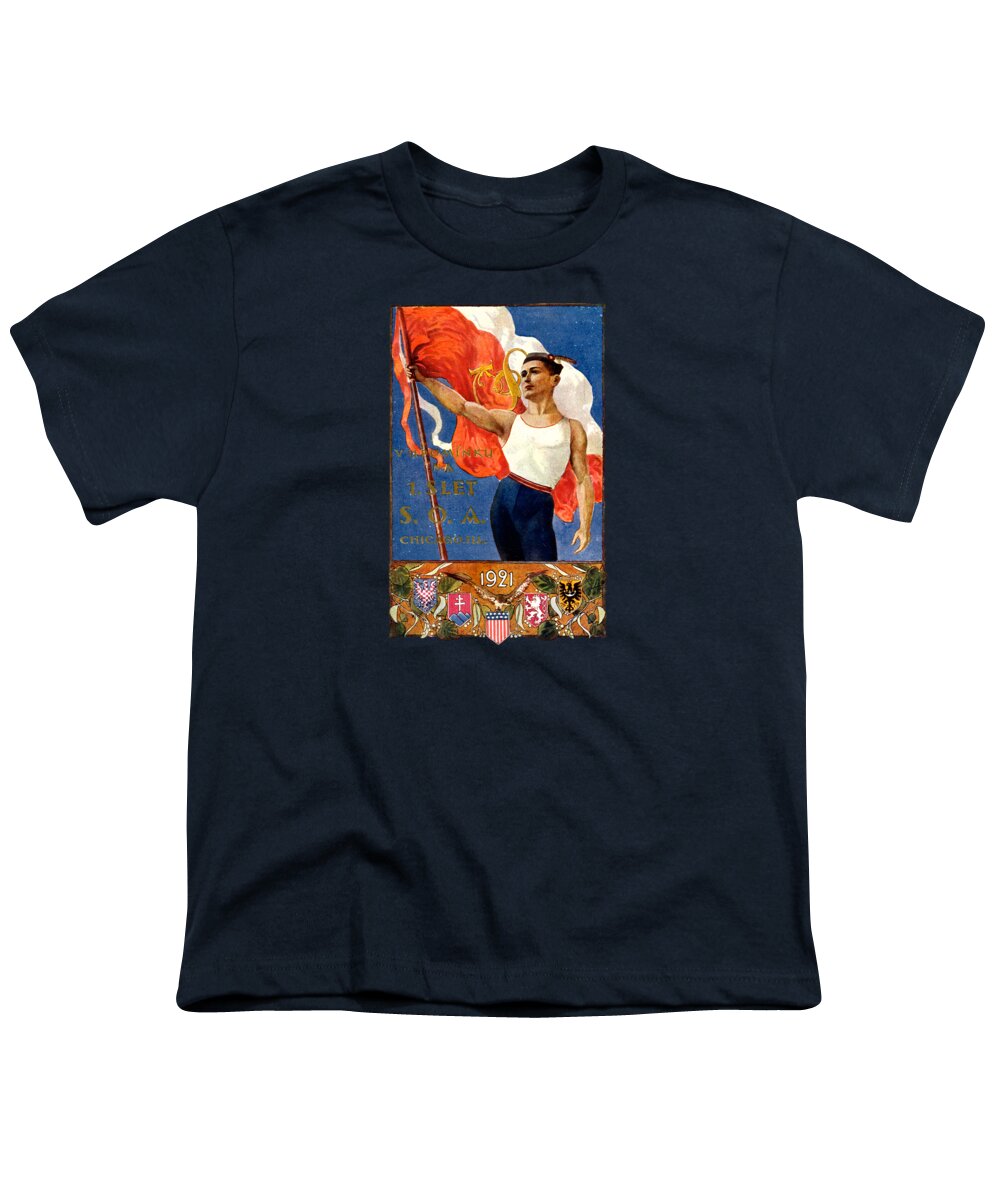 Czech Youth T-Shirt featuring the painting 1921 Czech Sokol of Chicago by Historic Image