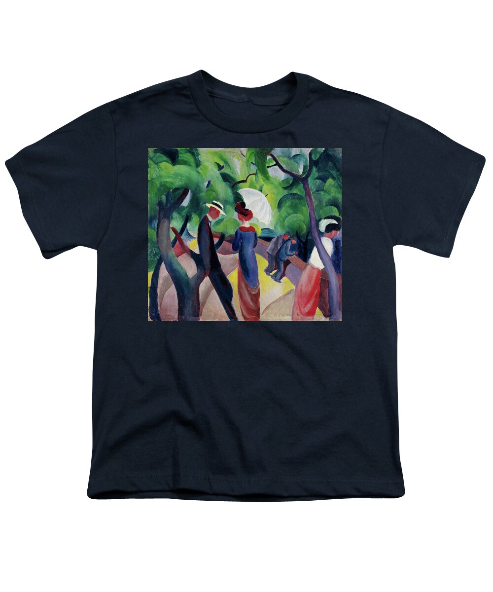Promenade Youth T-Shirt featuring the painting Promenade #6 by August Macke