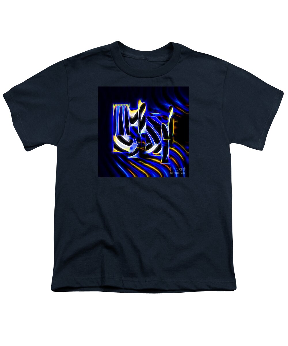 Geometric Youth T-Shirt featuring the digital art A Blue Blaze by Diana Mary Sharpton