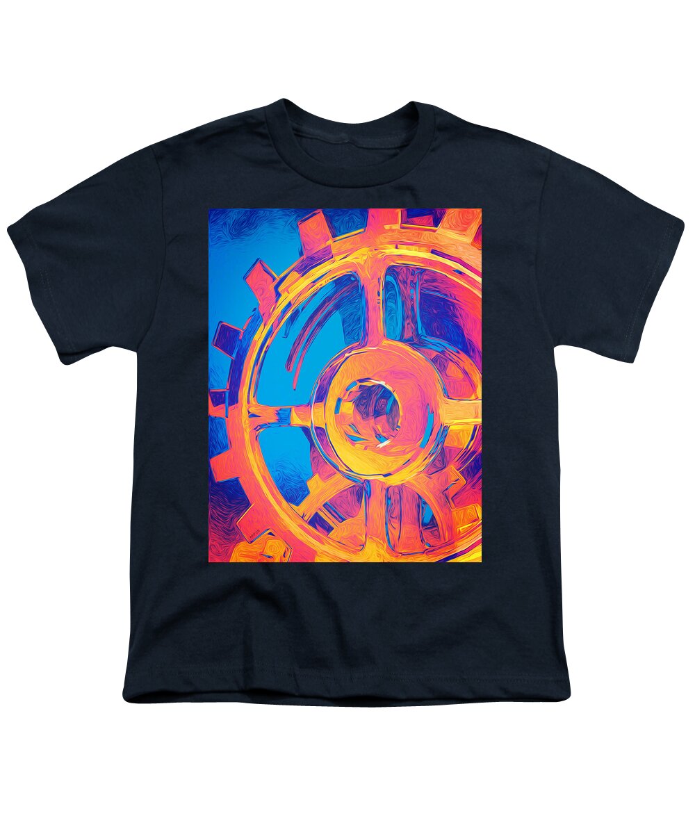 Surreal Youth T-Shirt featuring the digital art Abstract Macro Gears by Phil Perkins