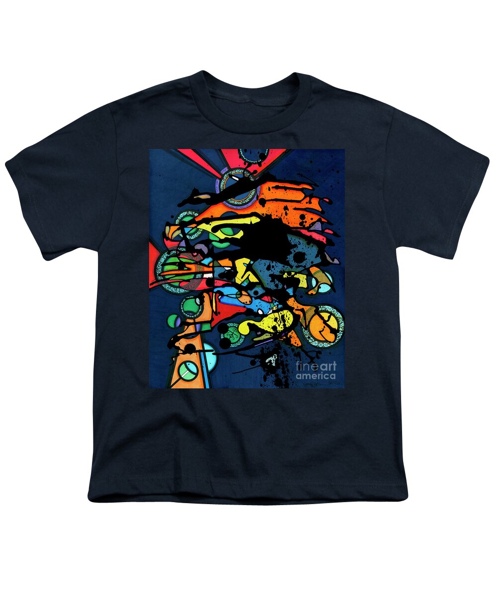 Drawing Youth T-Shirt featuring the drawing Abstract Man by Joey Gonzalez