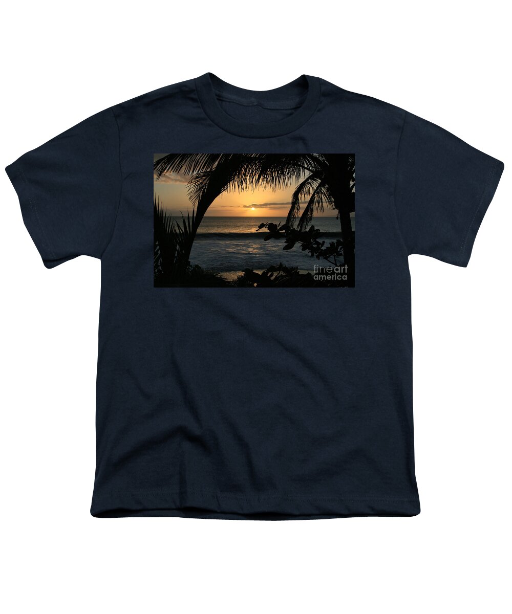 Aloha Youth T-Shirt featuring the photograph Aloha Aina the Beloved Land - Sunset Kamaole Beach Kihei Maui Hawaii by Sharon Mau
