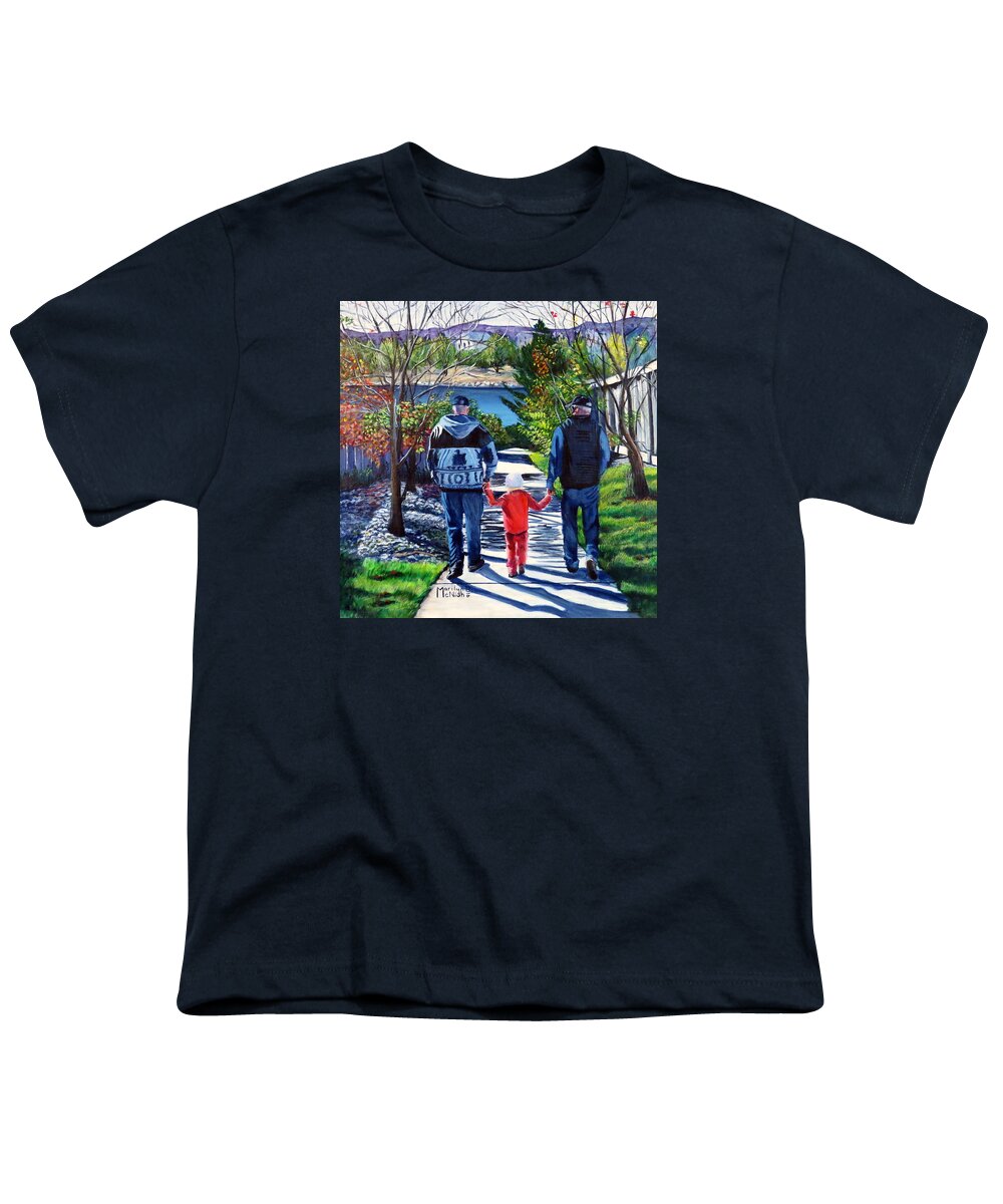 Shadows Youth T-Shirt featuring the painting Anna's Grandpa's 2 by Marilyn McNish