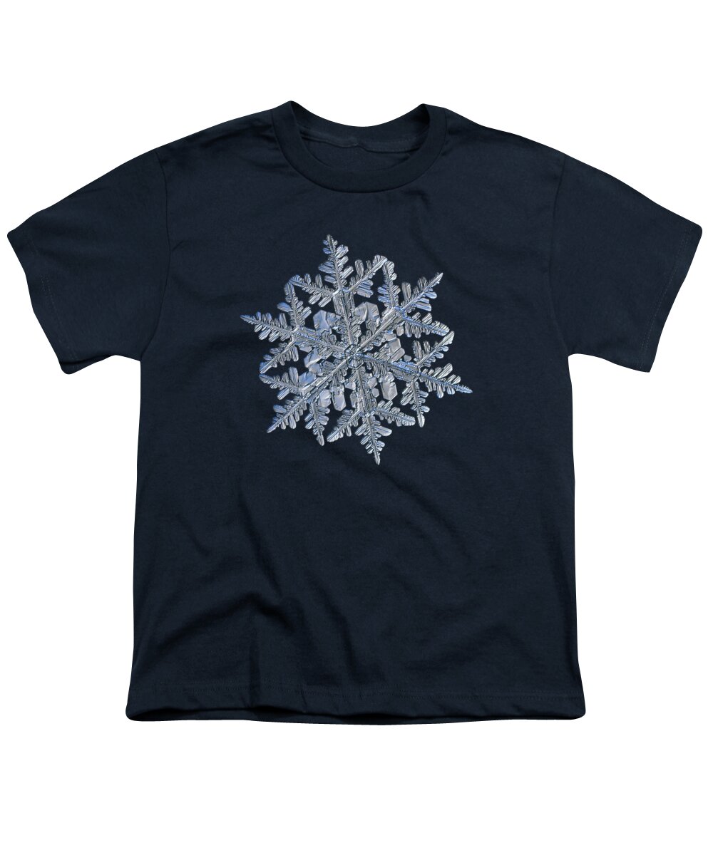 Snowflake Youth T-Shirt featuring the photograph Snowflake macro photo - 13 February 2017 - 3 by Alexey Kljatov