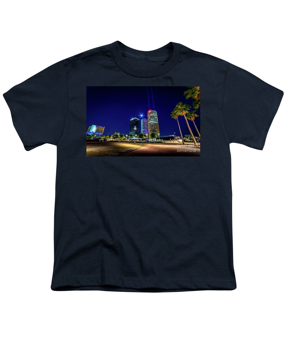 Downtown Tampa Youth T-Shirt featuring the photograph Bank Of America and Sykes Building Downtown Tampa by Rene Triay FineArt Photos