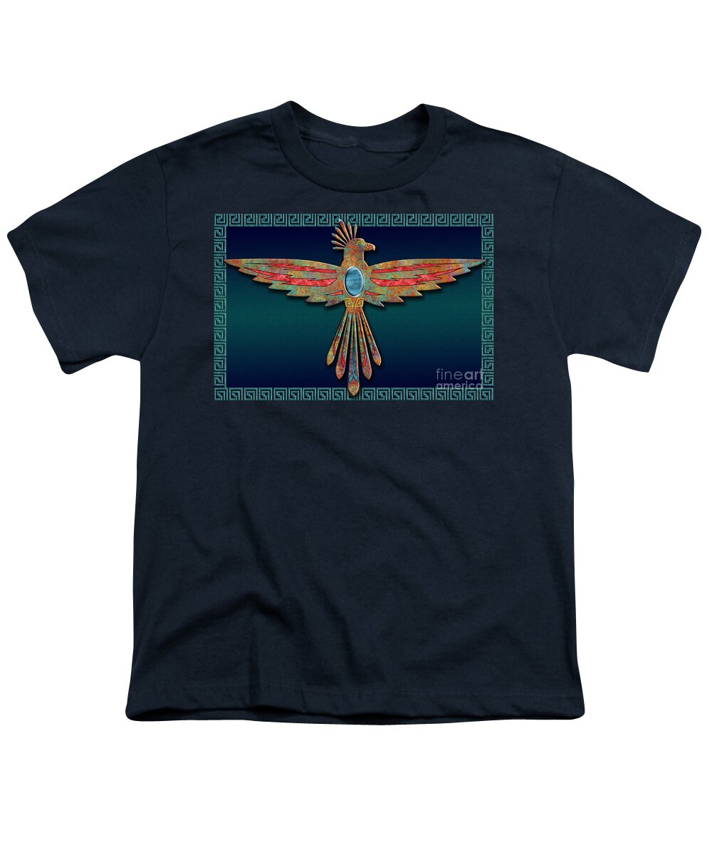 Southwest Youth T-Shirt featuring the digital art Bird of Thunder by Tim Hightower