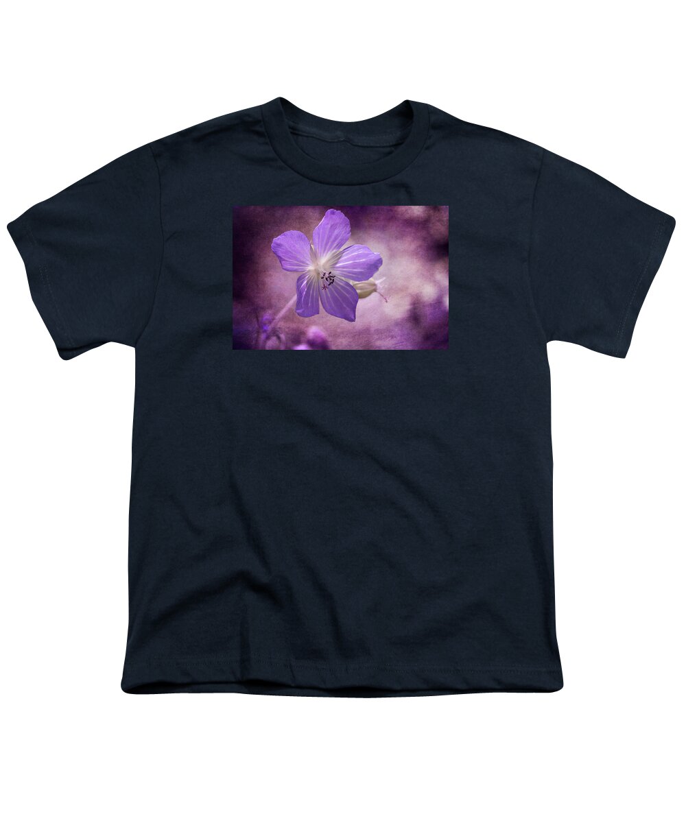 Clare Bambers Youth T-Shirt featuring the photograph Cranesbill by Clare Bambers