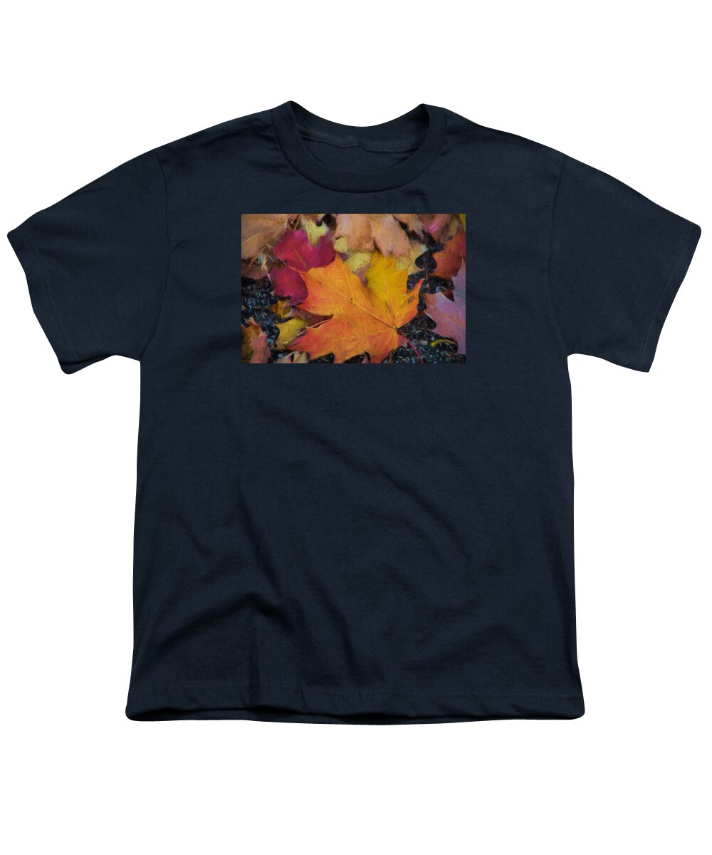 Fall Season Youth T-Shirt featuring the painting Fallen Leaves by Renette Coachman