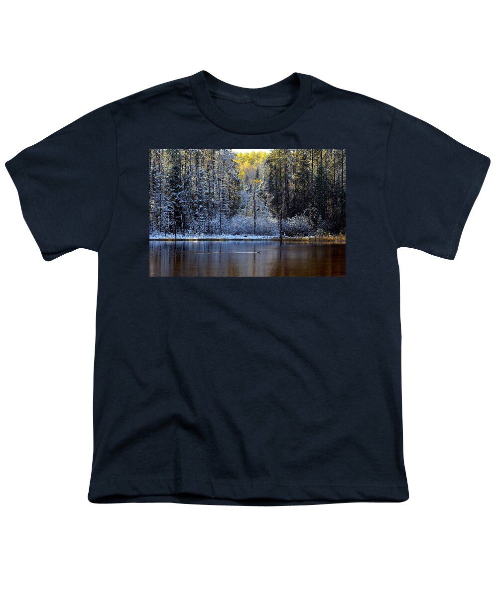 Canada Youth T-Shirt featuring the photograph First Snow by Doug Gibbons