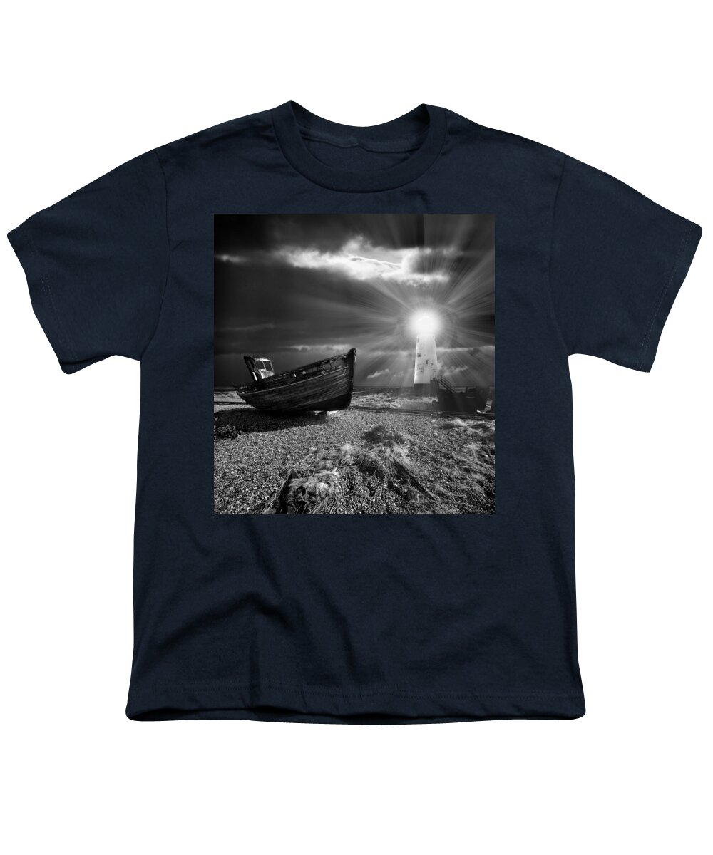 Boat Youth T-Shirt featuring the photograph Fishing Boat Graveyard 7 by Meirion Matthias