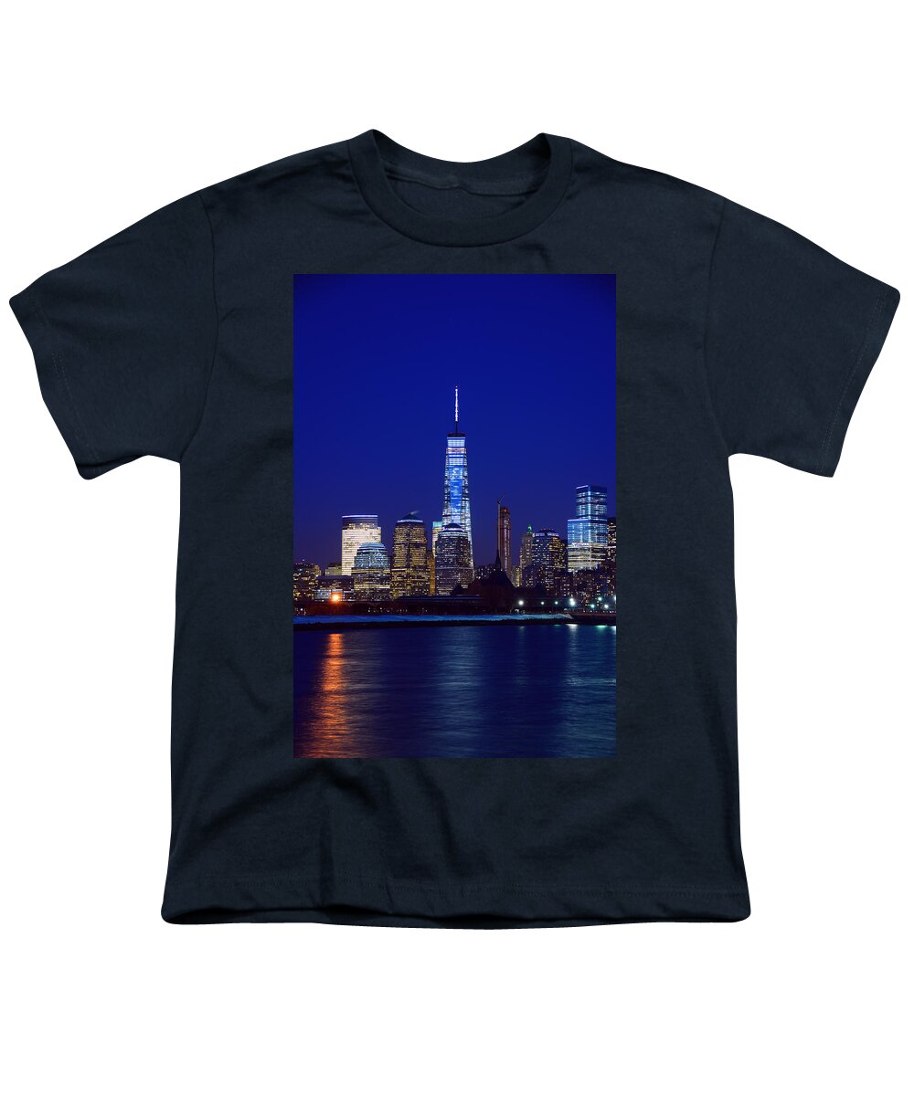 Liberty State Park Youth T-Shirt featuring the photograph Freedom Tower by Raymond Salani III